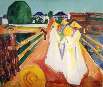mujeres en el puente Edvard Munch Pinturas al óleo
